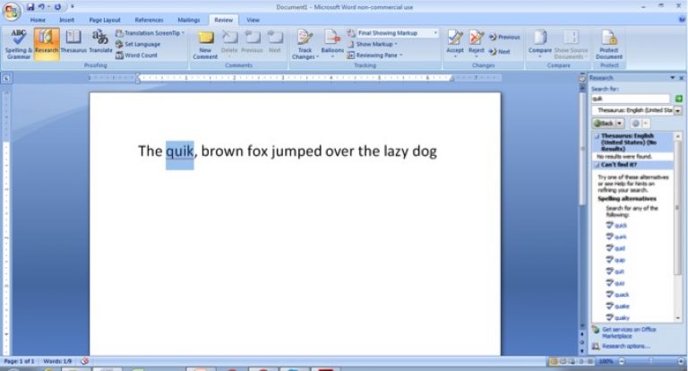Spellcheck function
